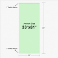 Retractable banner artwork template with safety margins